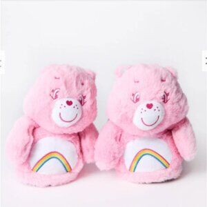 Care Bears Cheer Bear Rainbow Slip In Slippers Womens Medium Cozy Indoor NEW